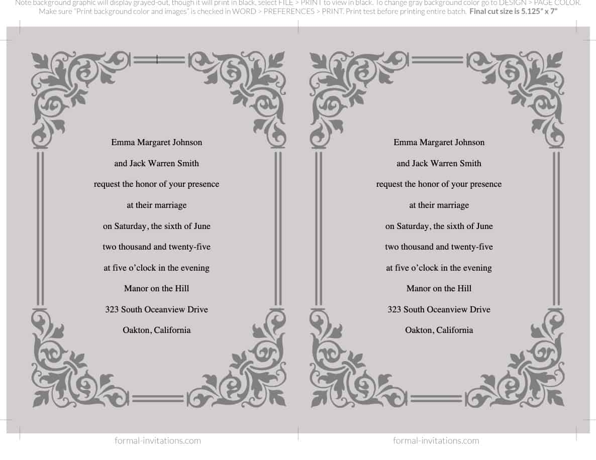 French Border Vintage Invitation Template