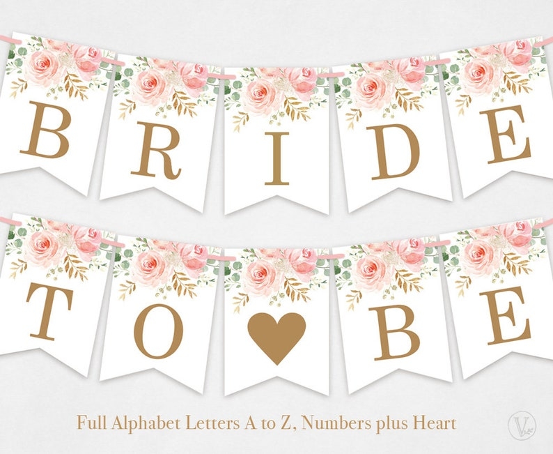 Full Alphabet Printable Wedding Banners Numbers Heart Etsy