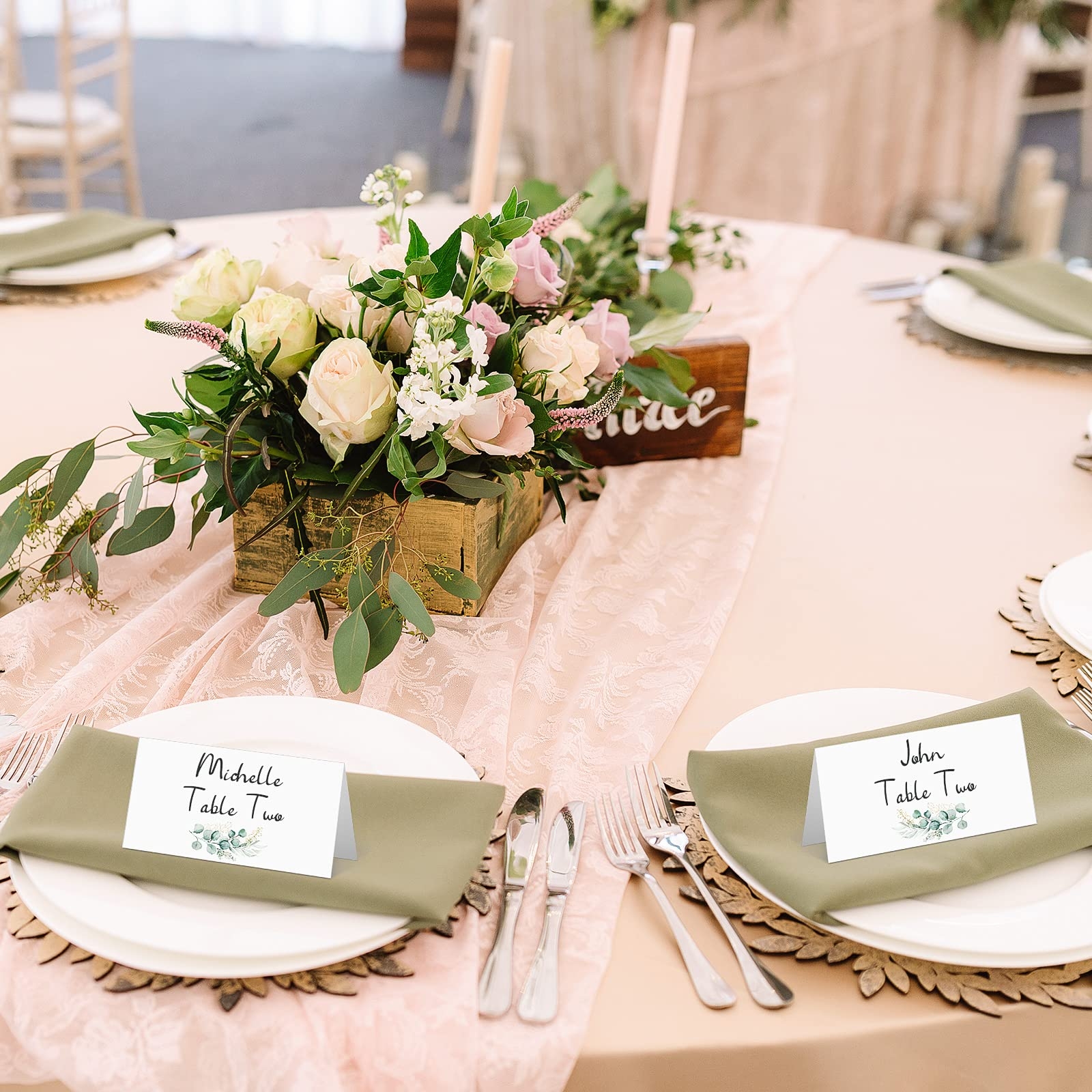 Fumete 100 Pack Watercolor Place Cards For Wedding Greenery Seating Place Cards Tented Blank Table Cards Printable Tent Card Folding Name Card For Party Bridal Banquet Dinner 3 5 X 4 Inch Exquisite 