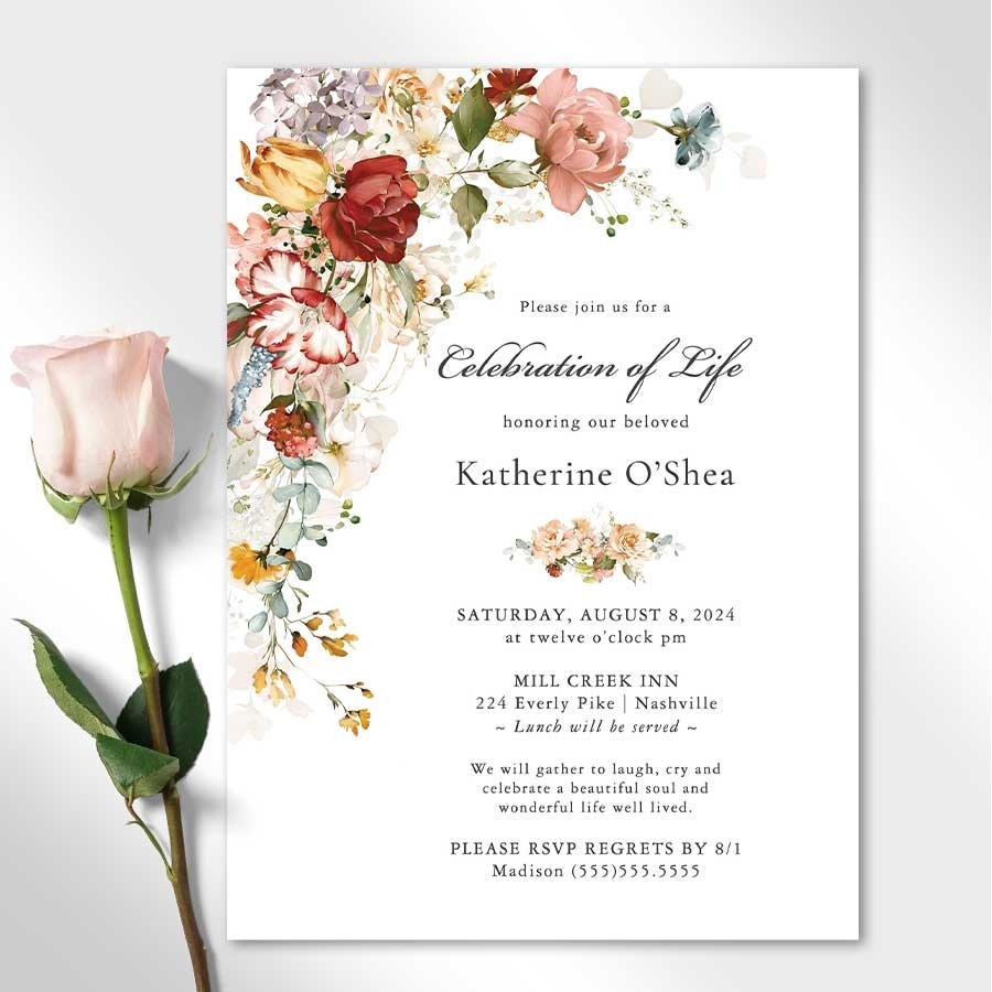 Funeral Invitation Template Announcement For A Celebration Of Life
