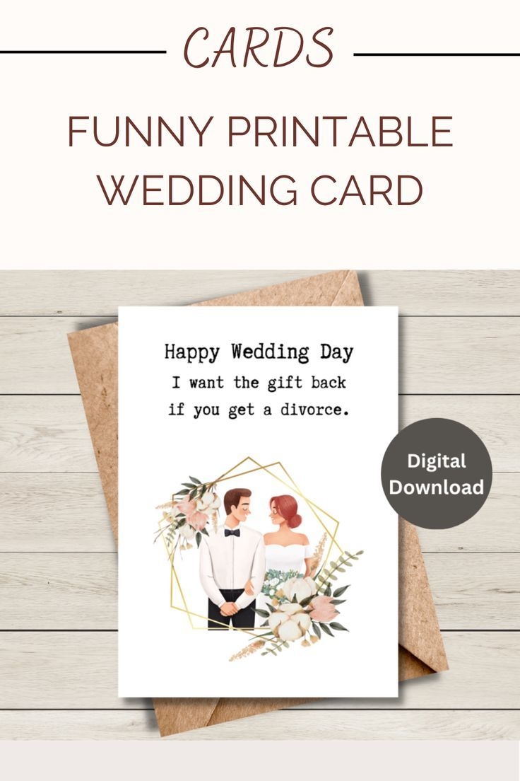 Funny Wedding Card Printable