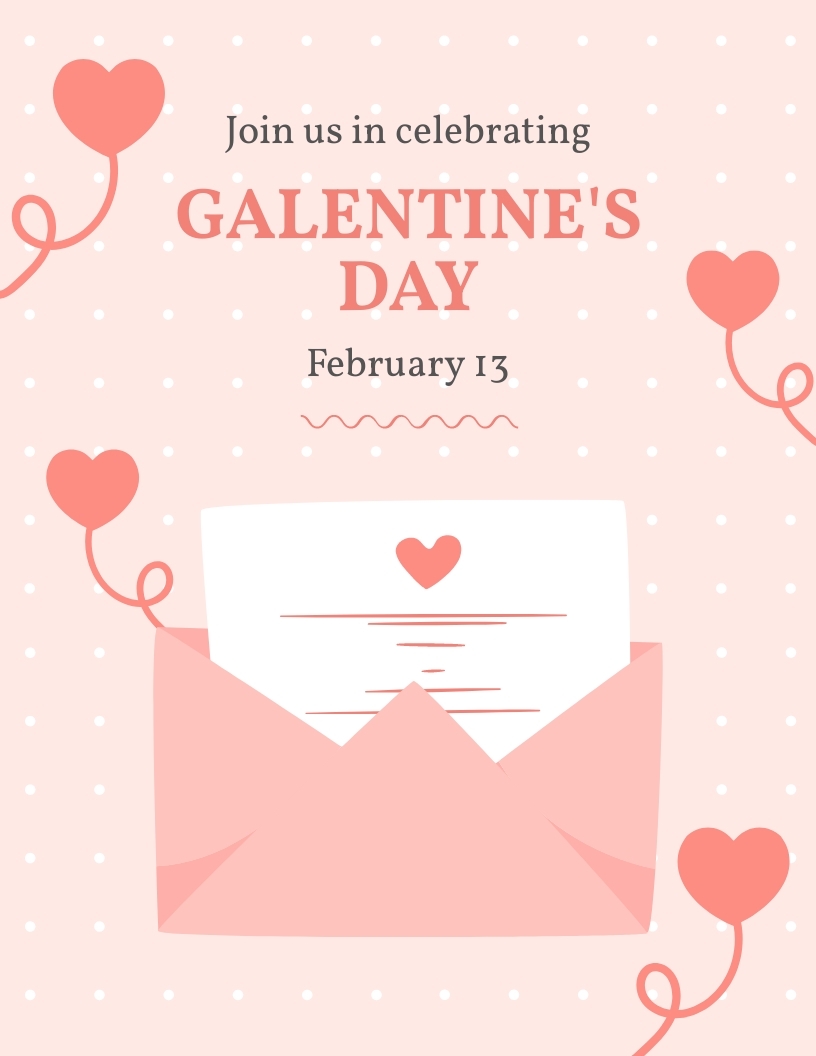 Galentine s Day Invitation Flyer Template In Word Publisher Google Docs PSD Download Template