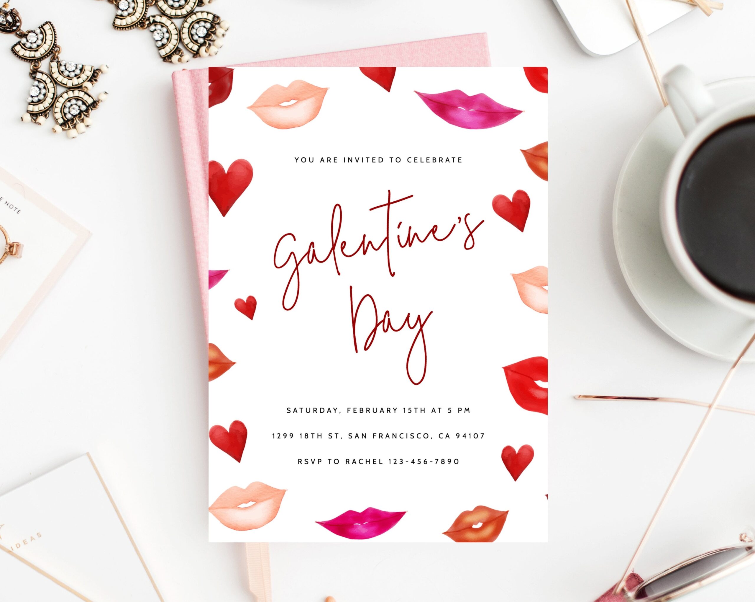 Galentine s Day Invite Template Printable Galentines Party Invitation Girl Friends Valentine s Day Party Instant Download Templett Etsy UK