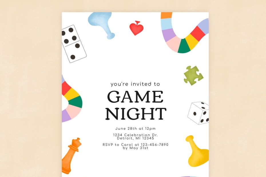 Game Night Fun Game Night Invitation Board Game Card Game Girls Night Adults Night Digital Printable Invite Template For Game Night Etsy