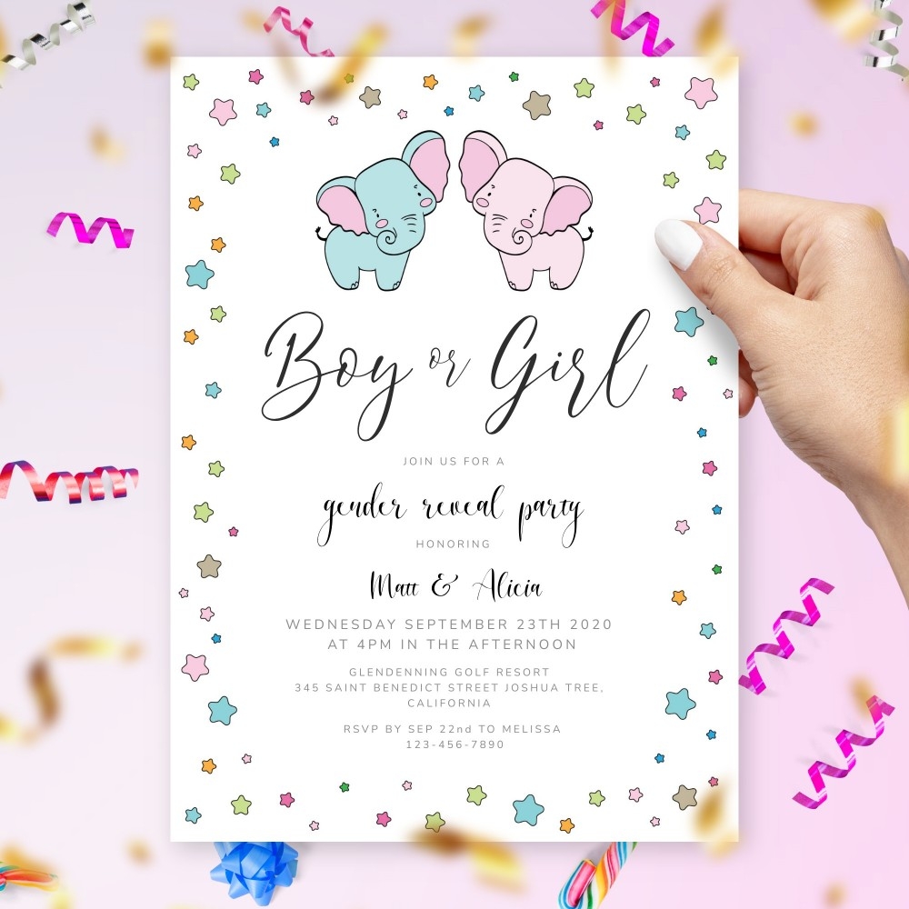 Gender Reveal Invitations Download PDF Or Order Prints