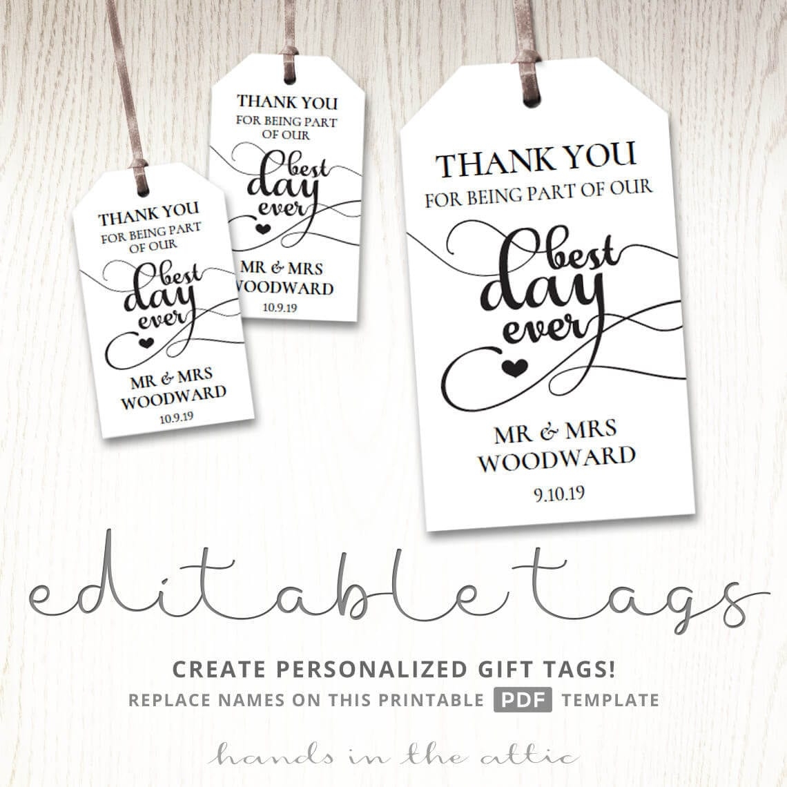 Gift Tags For Wedding Day Thank You Best Day Ever Wedding Favor Tags Favour Gift Bag Tags Template Mini Labels Printable DIGITAL