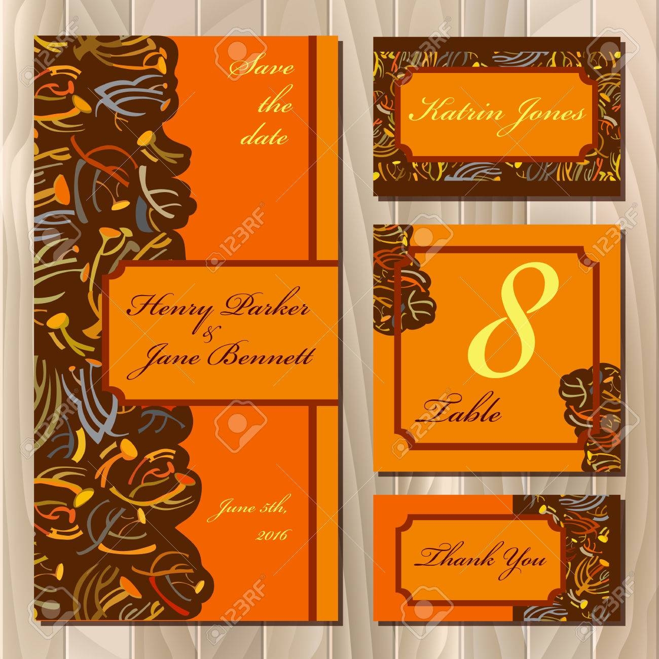 Golden Orange Brown Fall Autumn Tansy Twigs Wedding Invitation Wedding Card Menu Design Table Card Green Golden Fall Color Floral Abstract Design Vector Illustration Stock Vector Royalty Free SVG Cliparts Vectors And