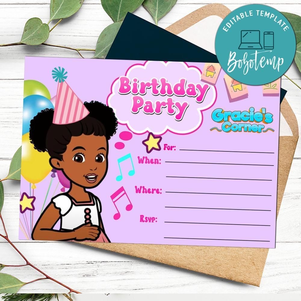 Gracie s Corner Fill In Blank Invitation Customizable Template