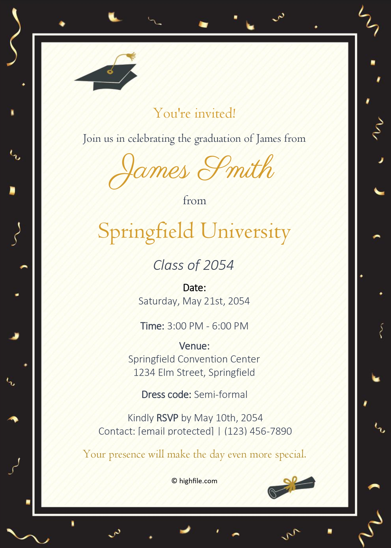 Graduation Invitation Template Word Adobe Illustrator Highfile