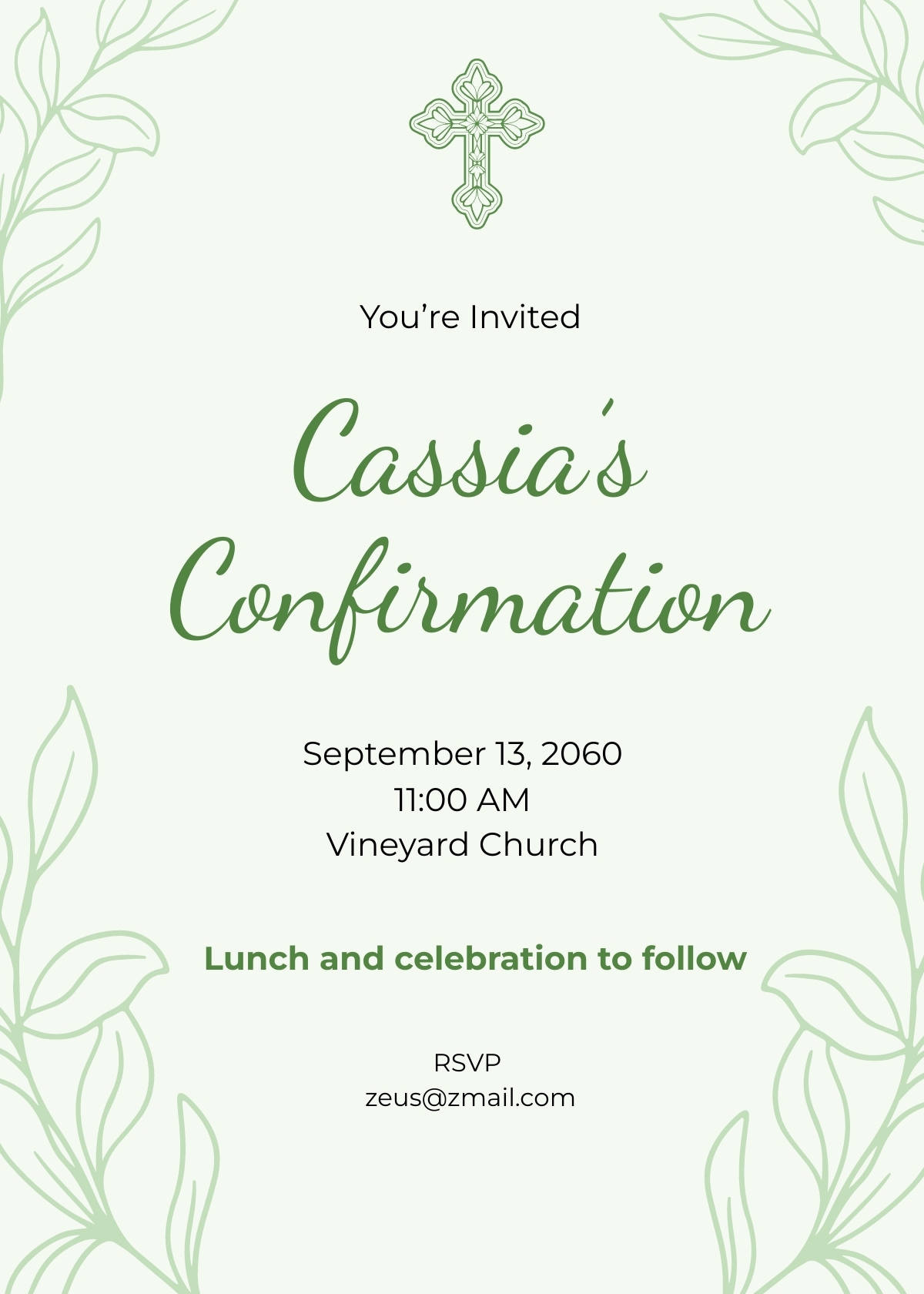 Green Confirmation Invitation In Illustrator PSD Word Publisher Google Docs Download Template