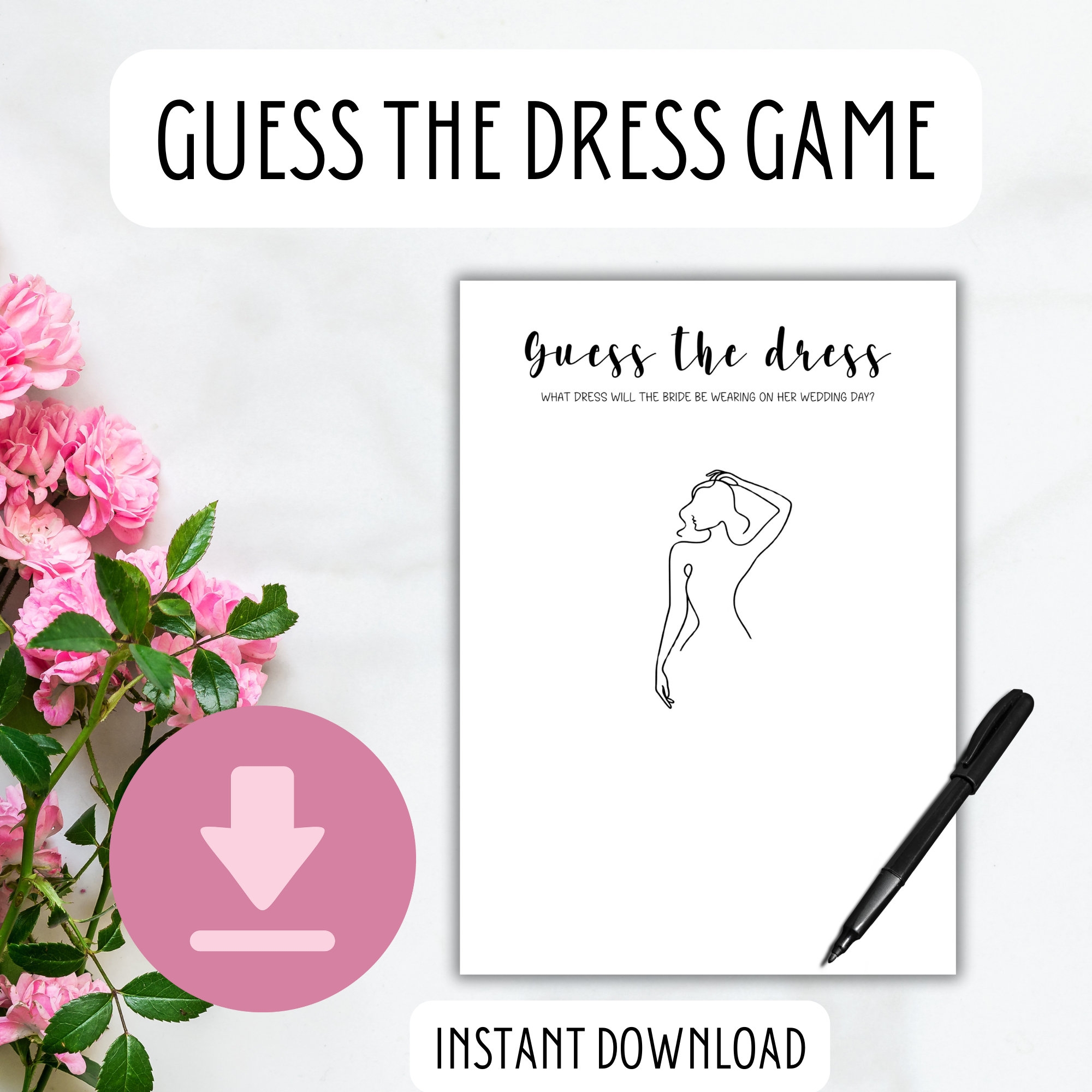 Guess The Dress Guess The Dress Game Bridal Game Bridal Shower Game 