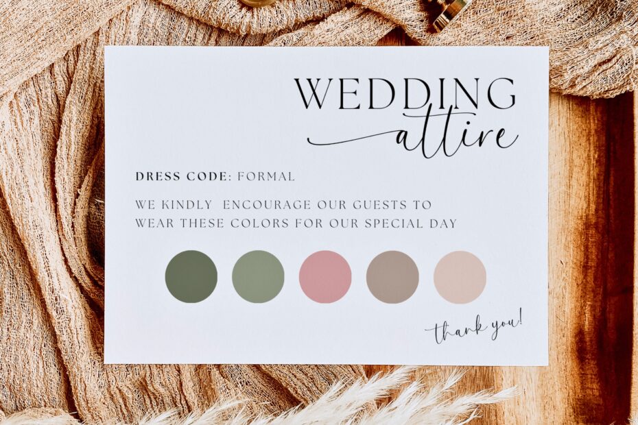 Guest Attire Card Wedding Guest Dress Code Card Guest Dress