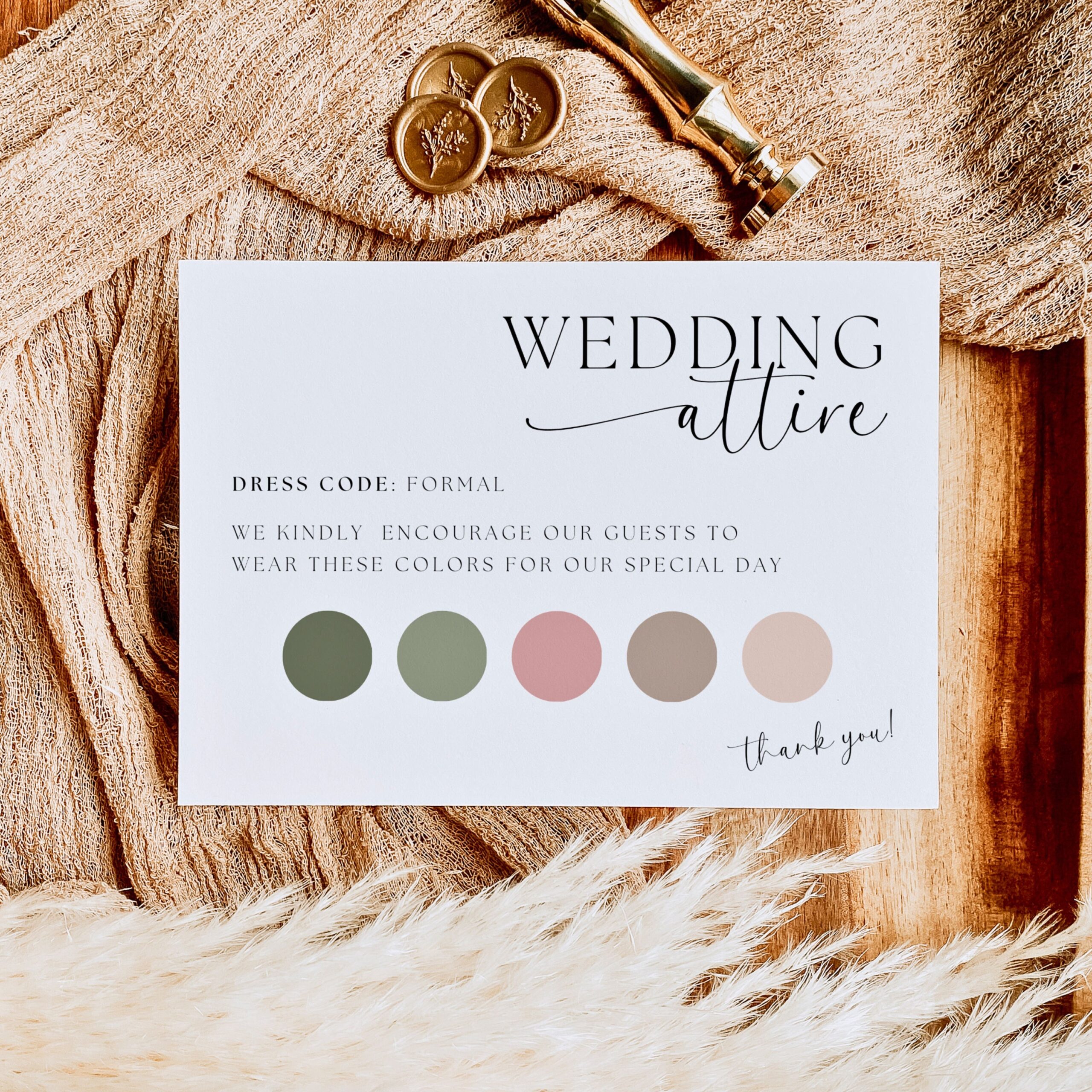 Guest Attire Card Wedding Guest Dress Code Card Guest Dress 