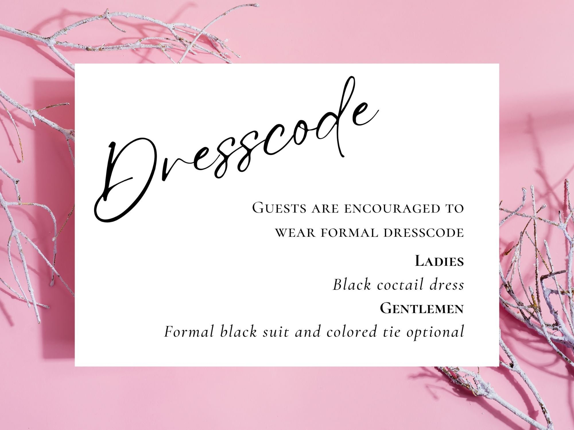 Guest Dresscode What To Wear To Wedding Attire Card Wedding 