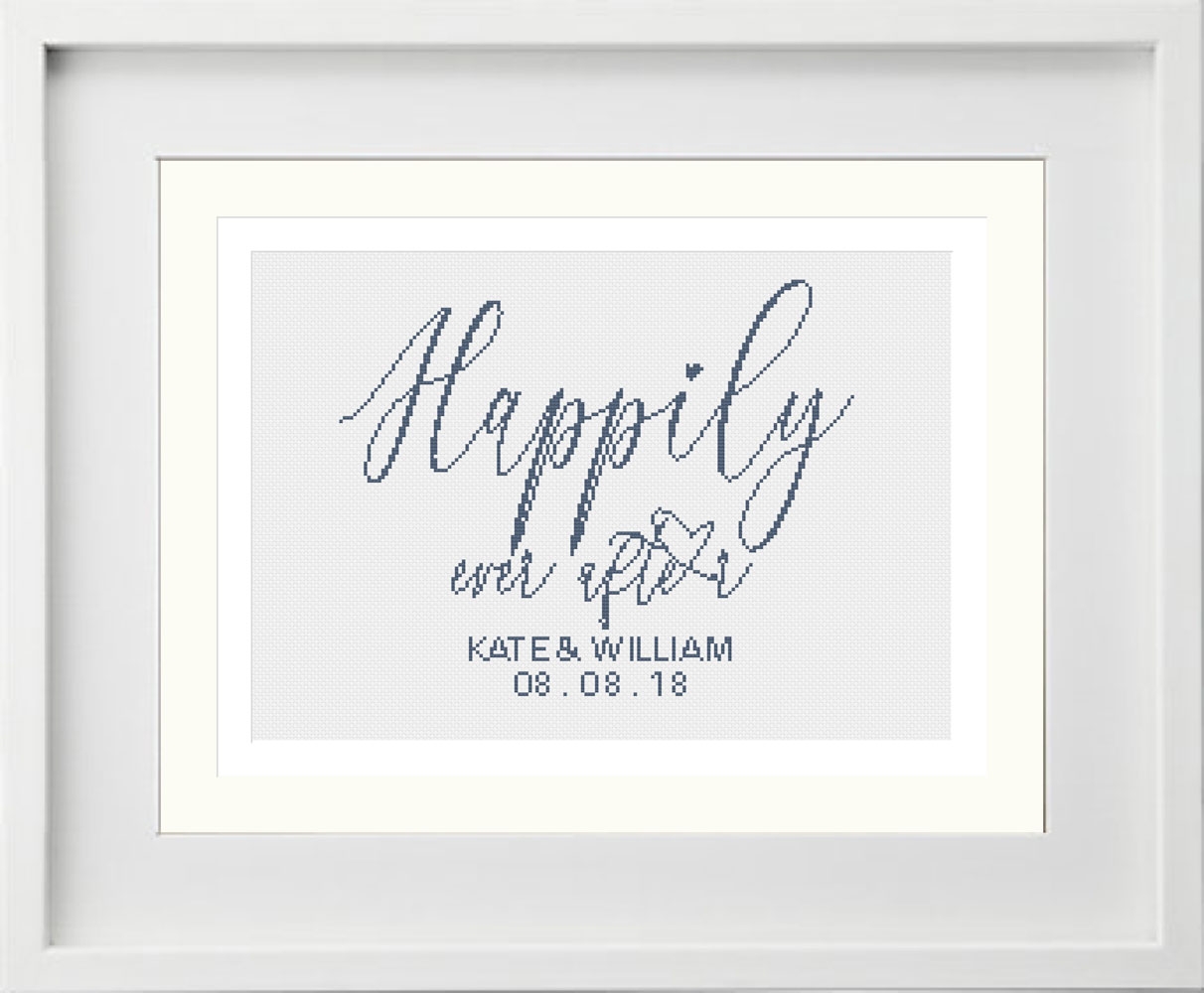 Happily Ever After Customisable Modern Cross Stitch Pattern