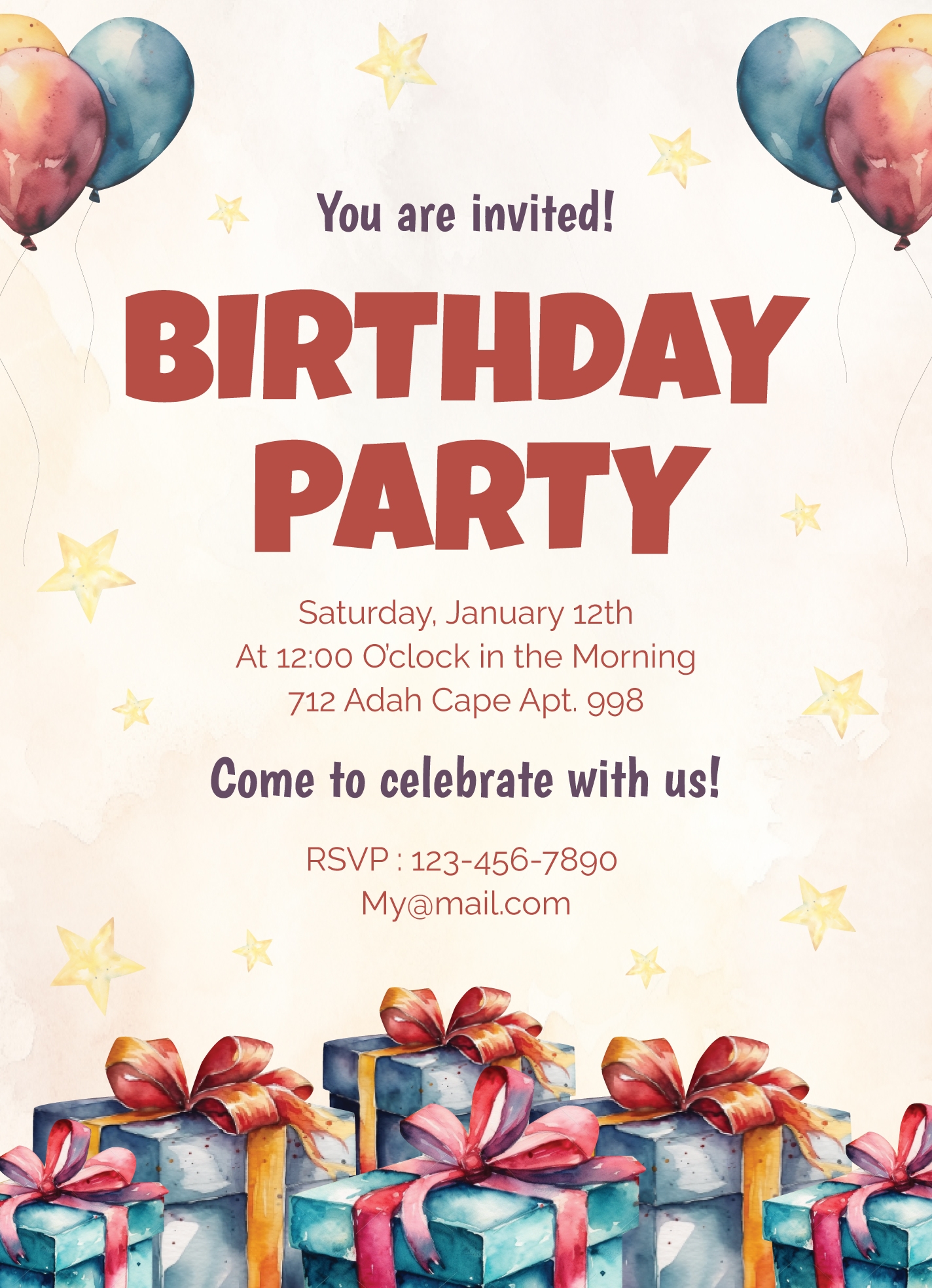 Happy Birthday Flyer Free Google Docs Template Gdoc io