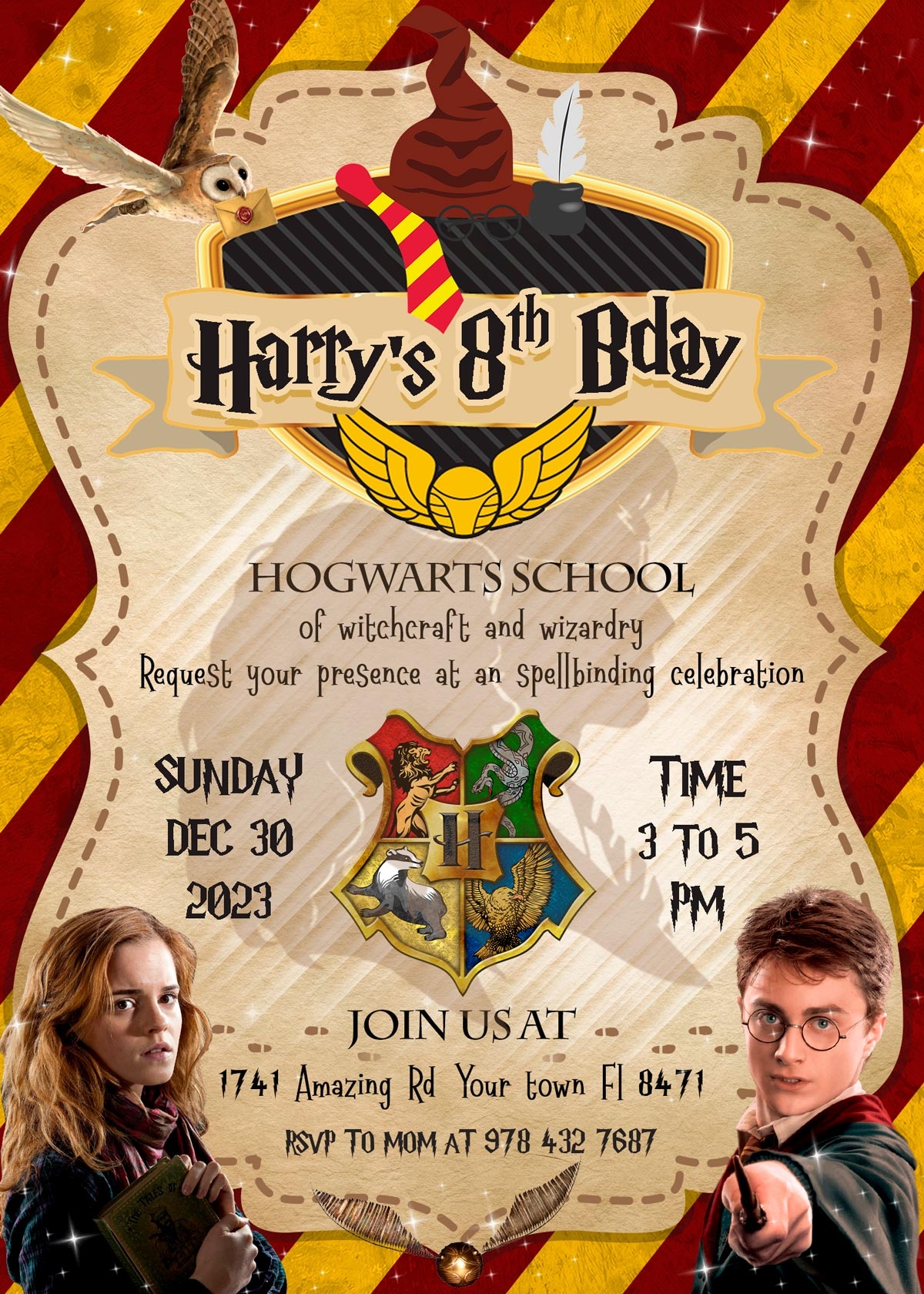 Harry Potter Birthday Invitation Laumarybaby