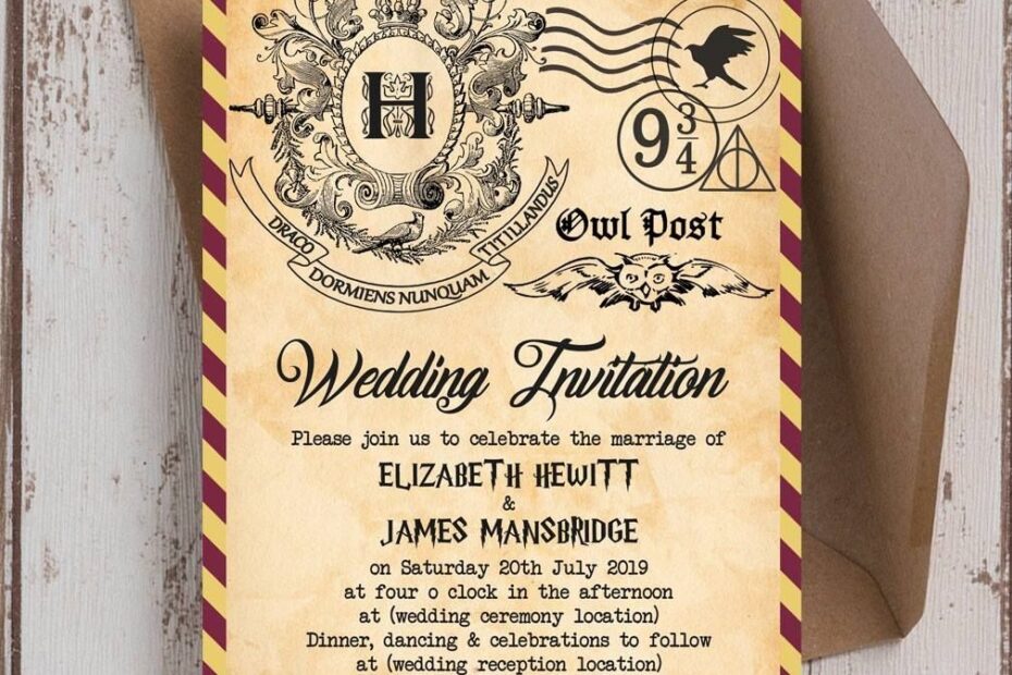 Harry Potter Wedding Invitation Template Free
