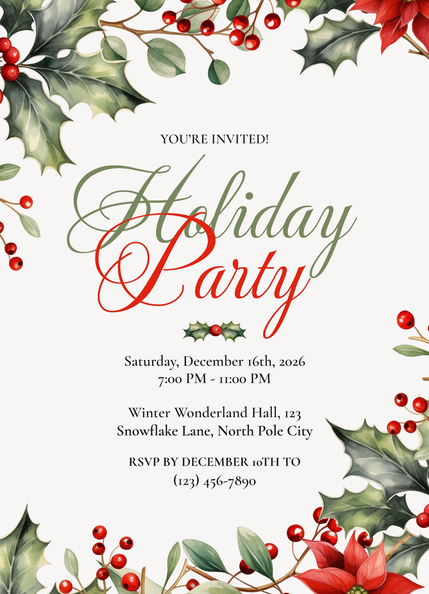 Holiday Invitation Free Google Docs Template Gdoc io
