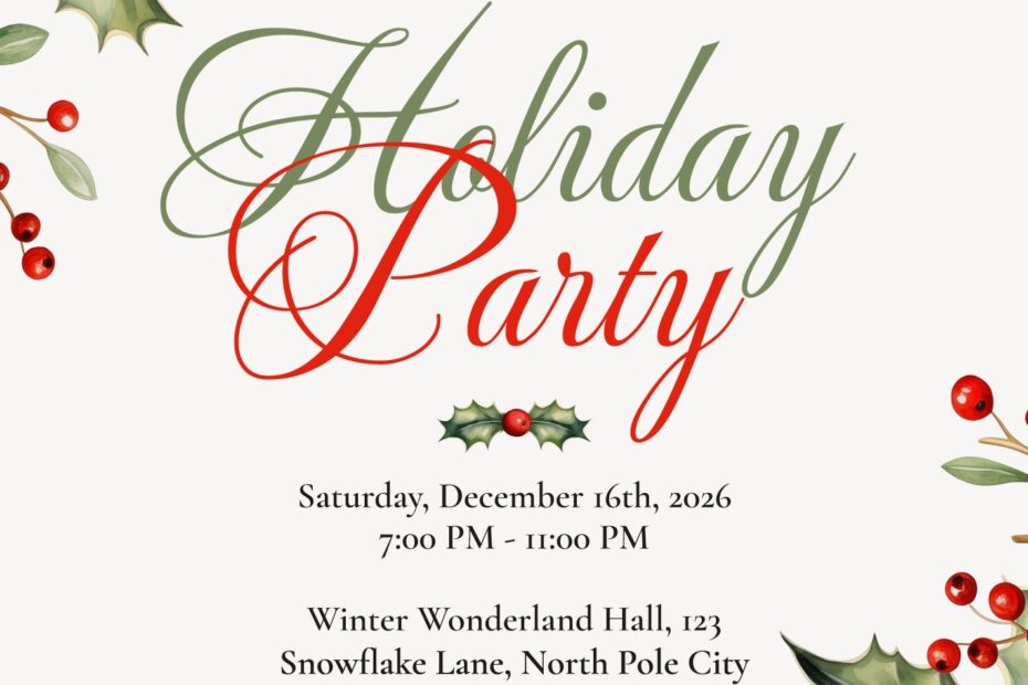 Holiday Invitation Free Google Docs Template Gdoc io