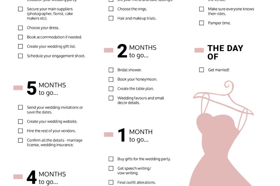 How To Plan Your Wedding In 6 Months With The Ultimate Wedding Checklist