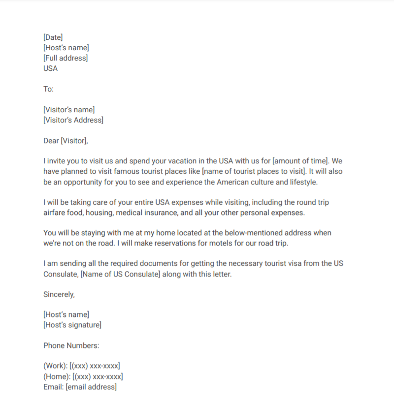 How To Write An Invitation Letter For A US Visa