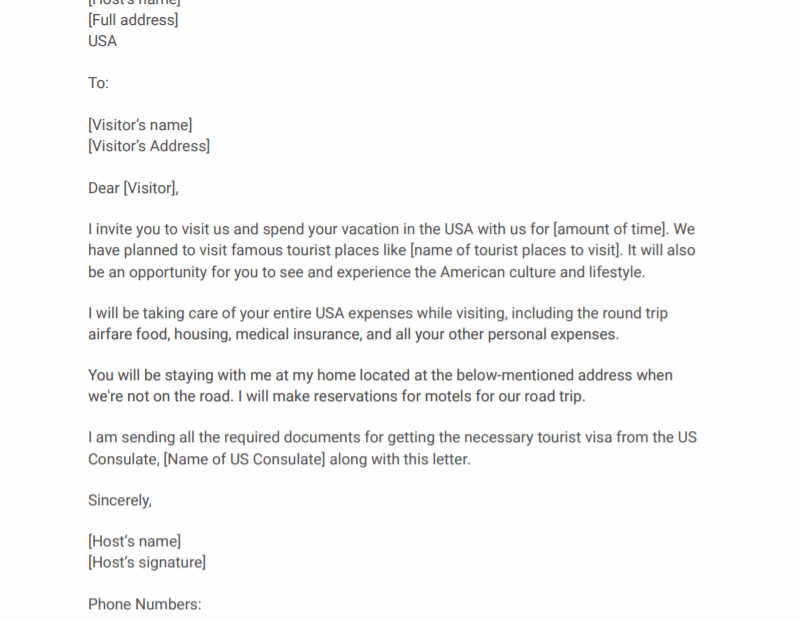 How To Write An Invitation Letter For A US Visa