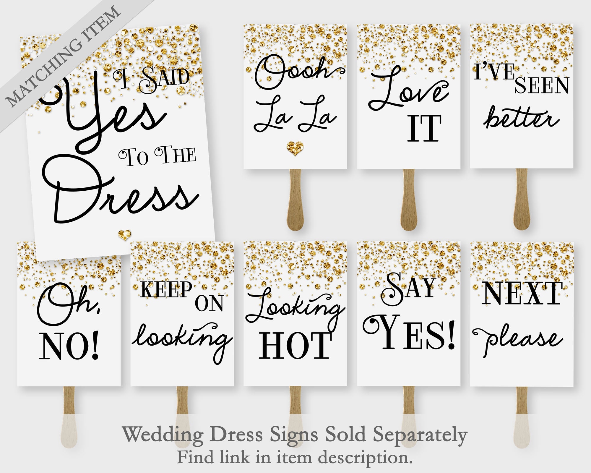 I Said Yes To The Dress Wedding Dress Shopping Paddle Signs 