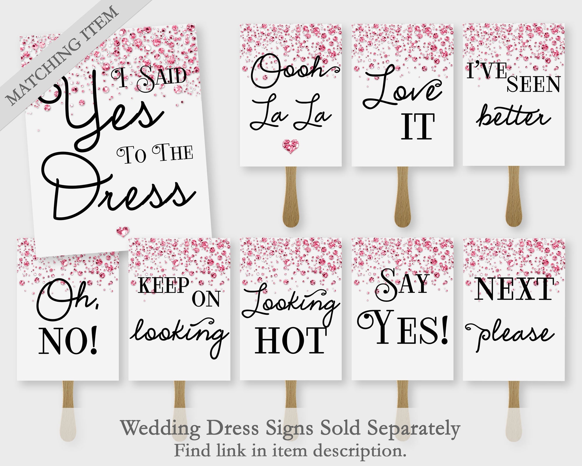 I Said Yes To The Dress Wedding Dress Shopping Paddle Signs 