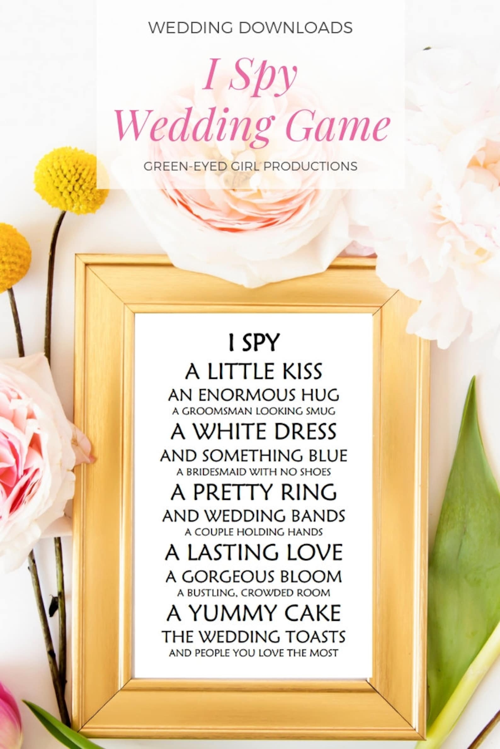 I Spy Wedding Game I Spy Printable Wedding I Spy Party Etsy