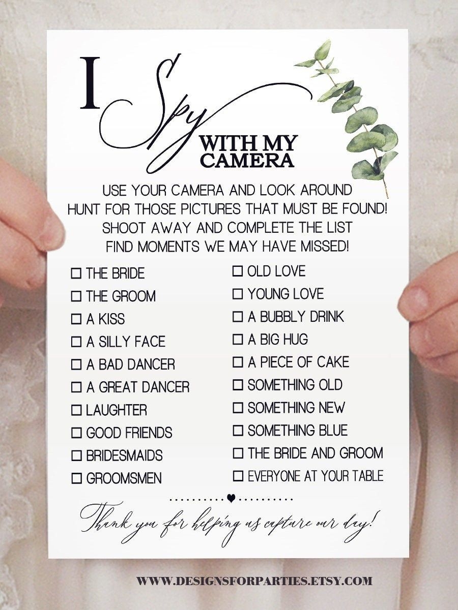 I Spy Wedding Game Template Free
