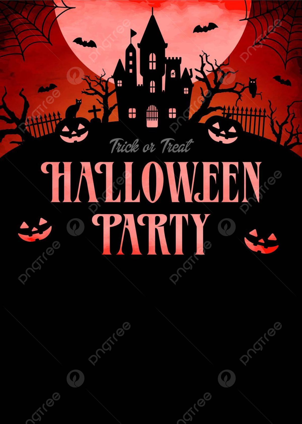 Illustration Of A Halloween Party Invitation Template With Plenty Of Space For Text In Vector Format Vector Template Download On Pngtree