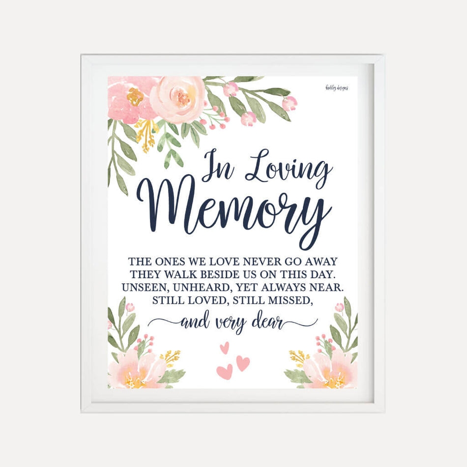 In Loving Memory Wedding Free Printable