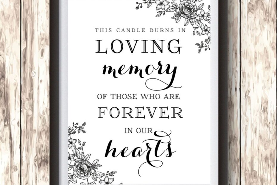 In Loving Memory Wedding Free Printable