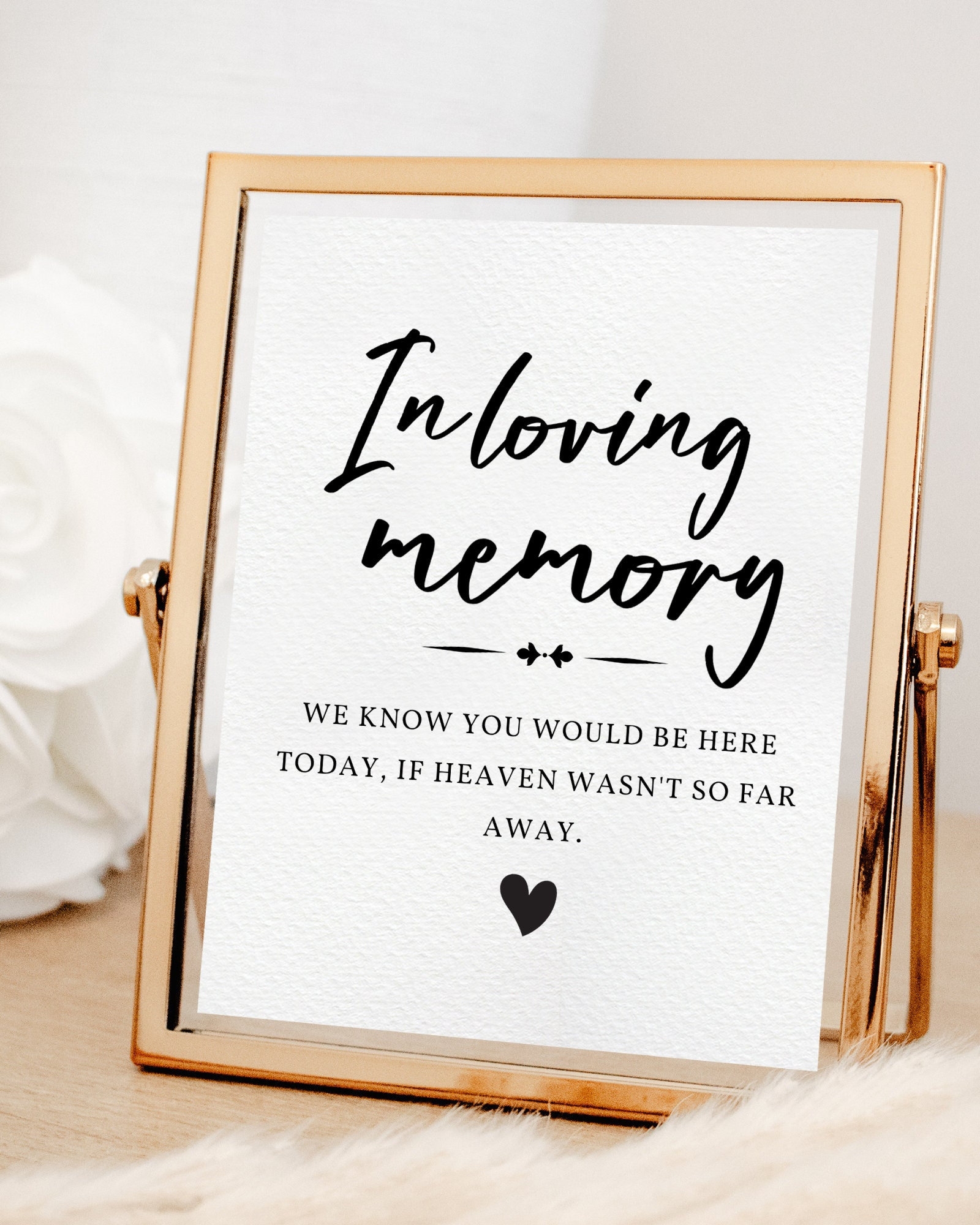 In Loving Memory Wedding Sign Printable Etsy