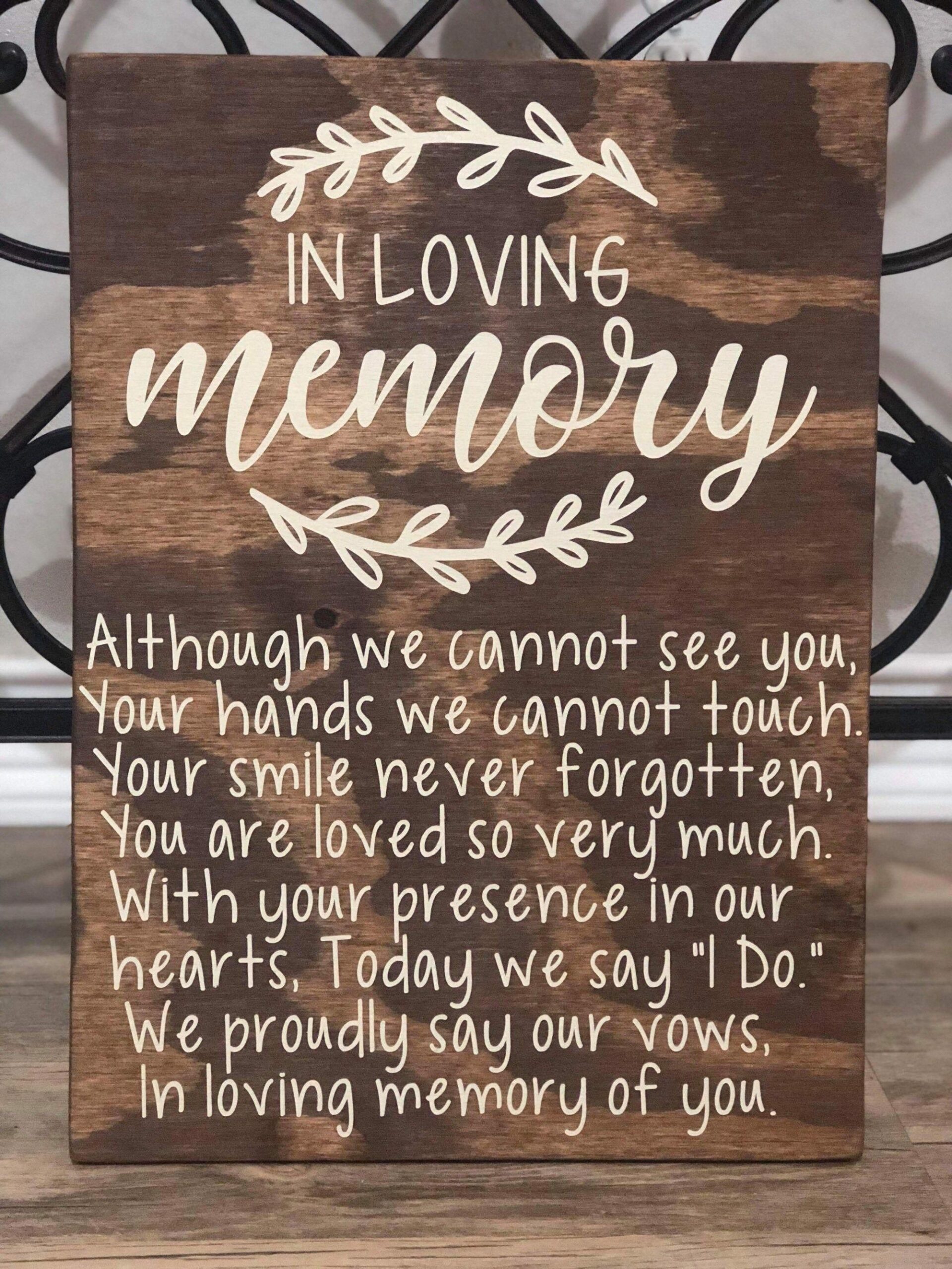 In Loving Memory Wedding Sign Printable Printable Templates