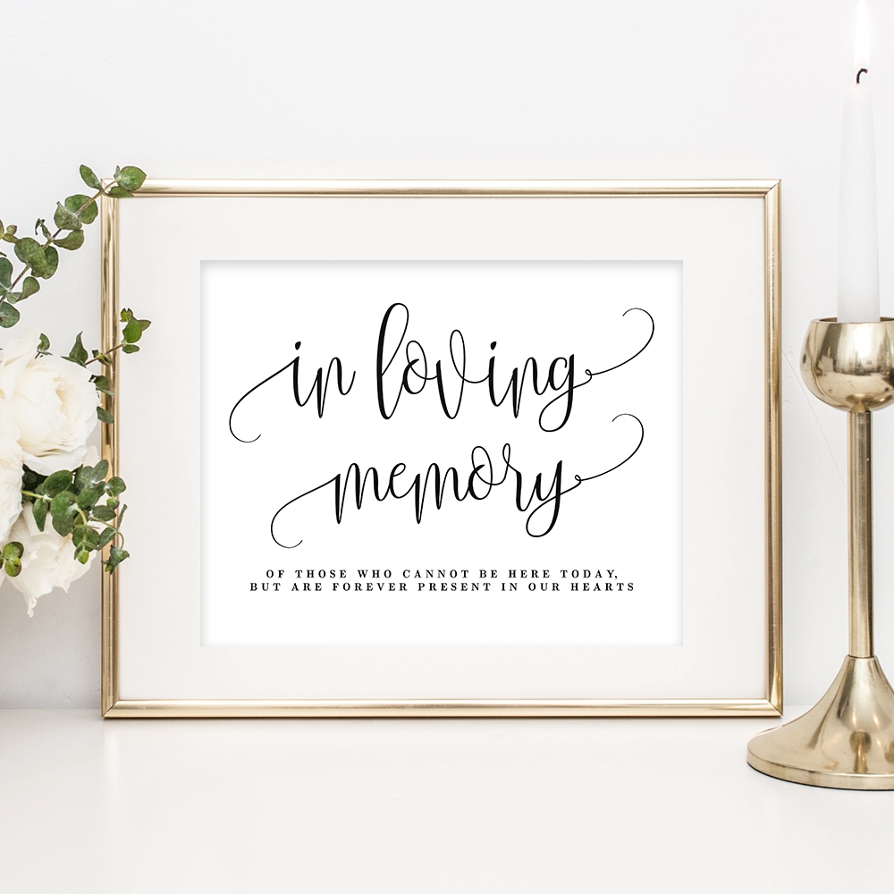 In Loving Memory Wedding Sign Printable
