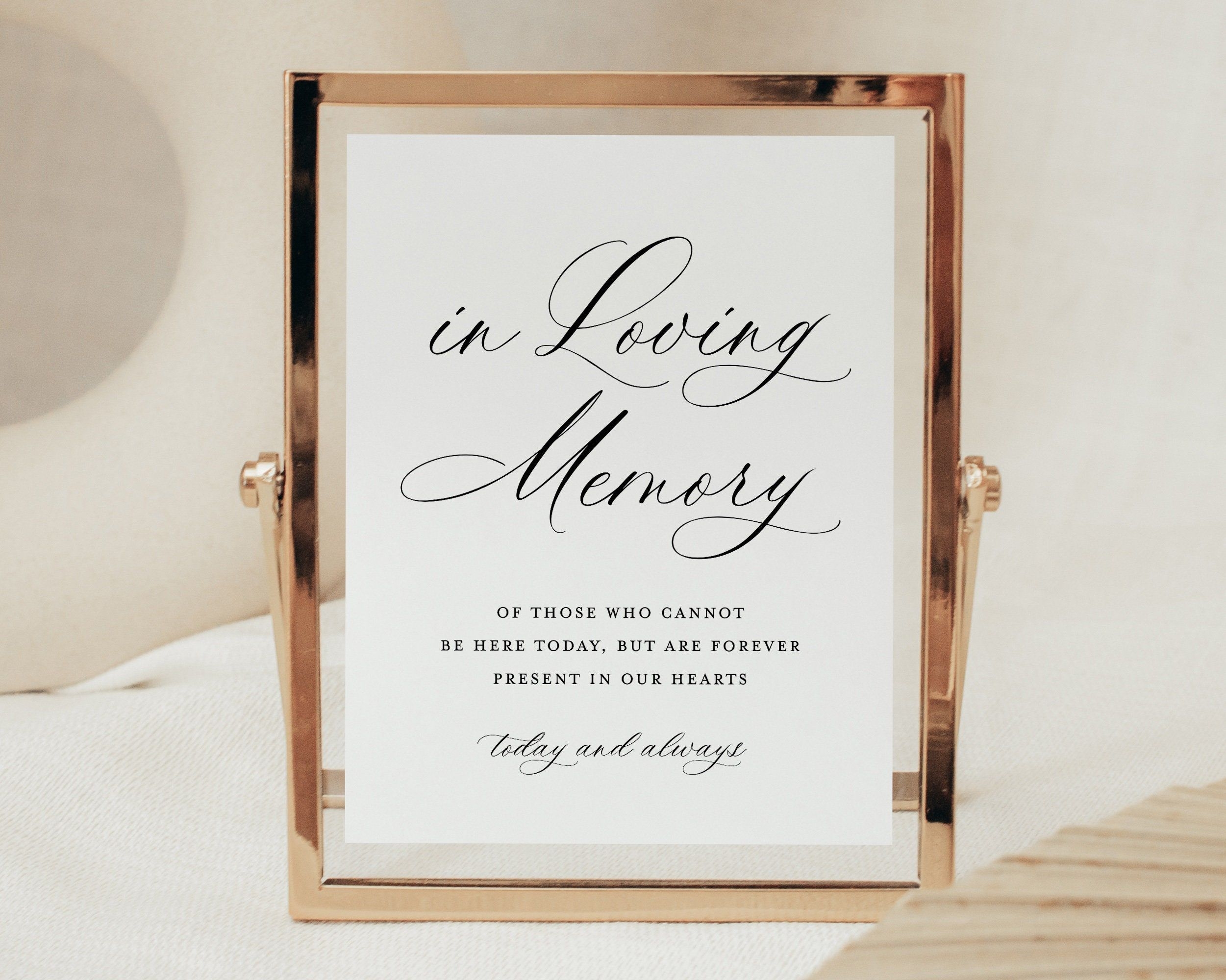 In Loving Memory Wedding Sign Template Modern Memorial Ceremony Sign 