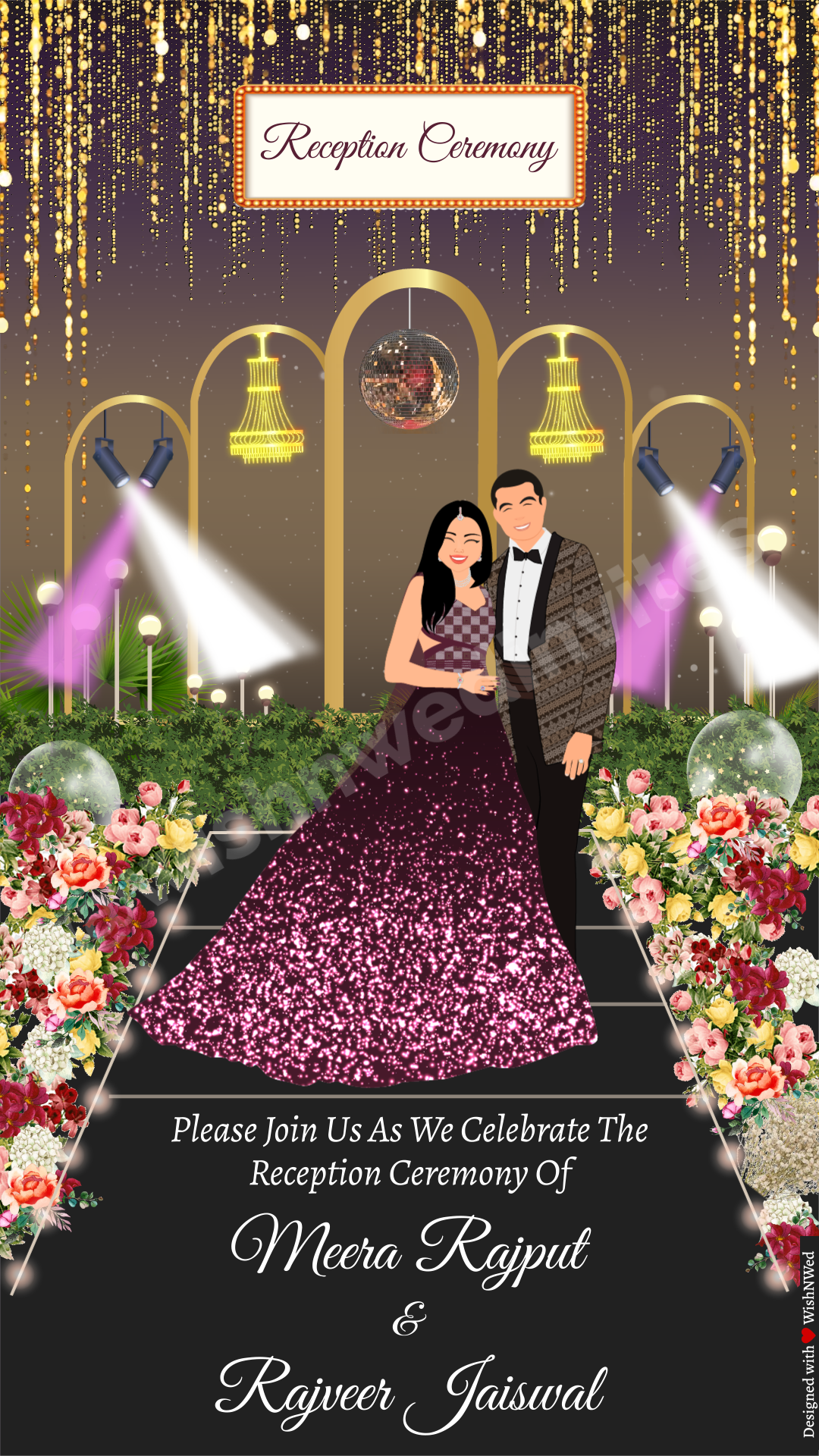 Indian Wedding Reception Invitation Video Template Wish N Wed