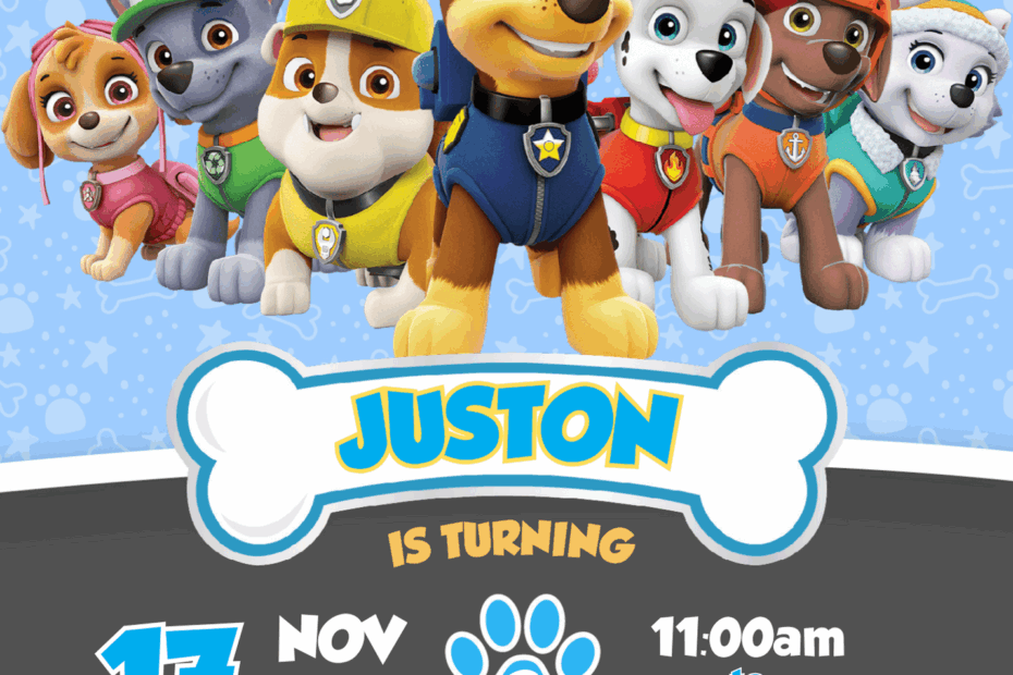 Invitations DC Paw Patrol Payhip