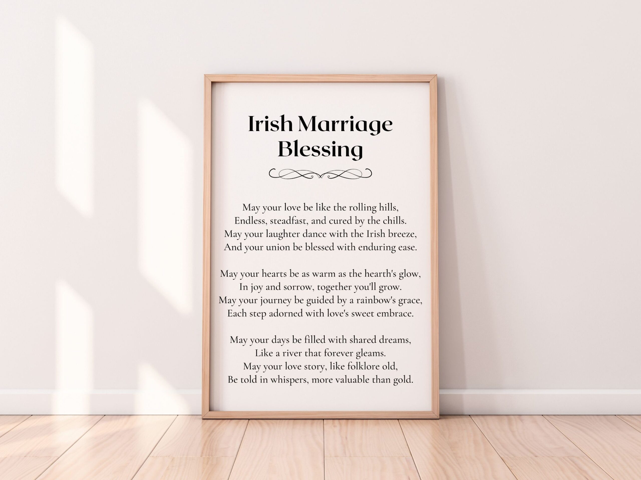 Irish Marriage Blessing Printable Art Digital Download For Lovebirds 
