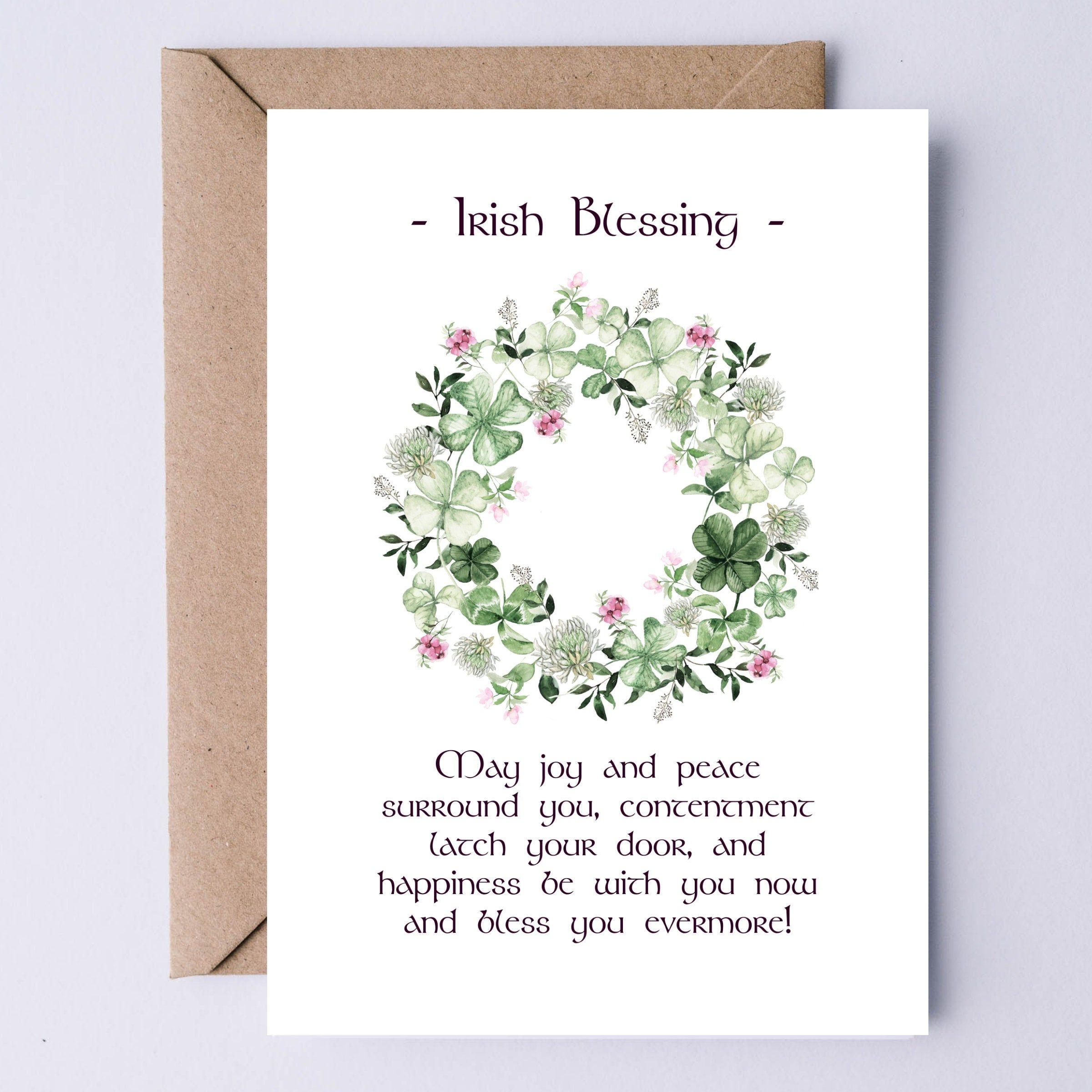 Irish Wedding Blessing Printable Card May Joy And Peace Surround You 