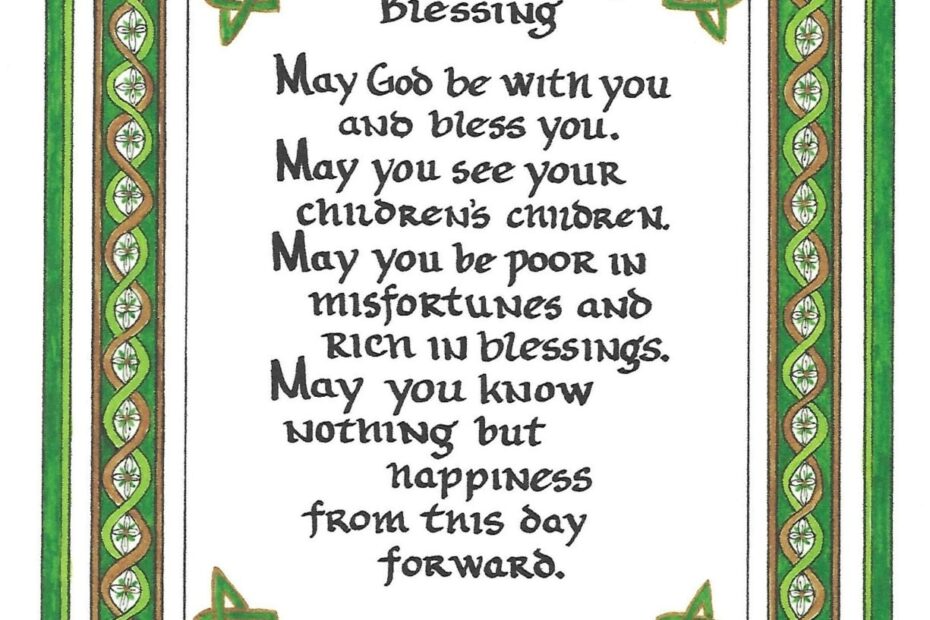 Irish Wedding Blessing Printable Free Printable Wedding