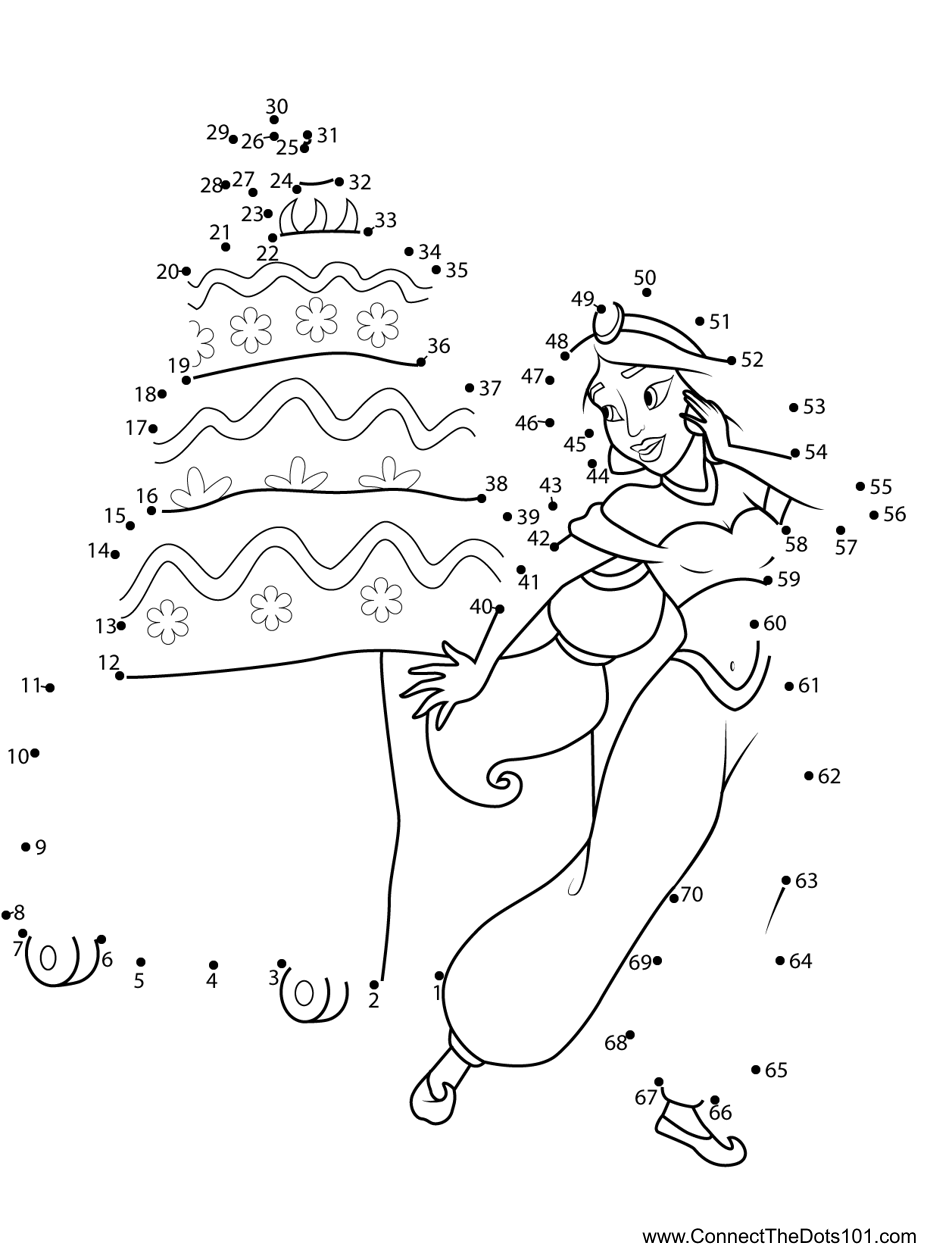 Jasmine With Wedding Cake Dot To Dot Printable Worksheet Connect The Dots