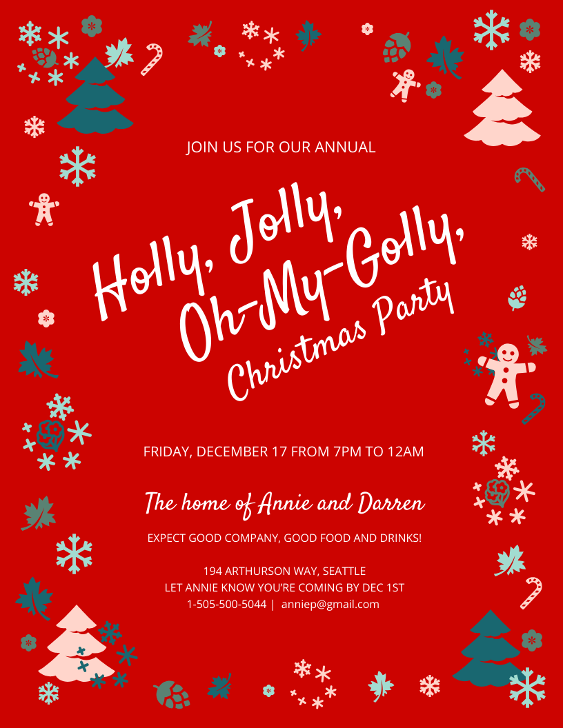 Jolly Christmas Party Invitation Venngage