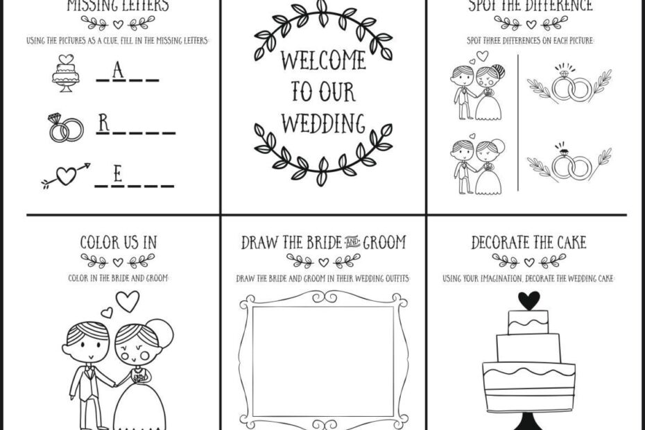 Kids Wedding Activity Page Kids Wedding Table Kids Wedding Coloring Placemat INSTANT DOWNLOAD Etsy