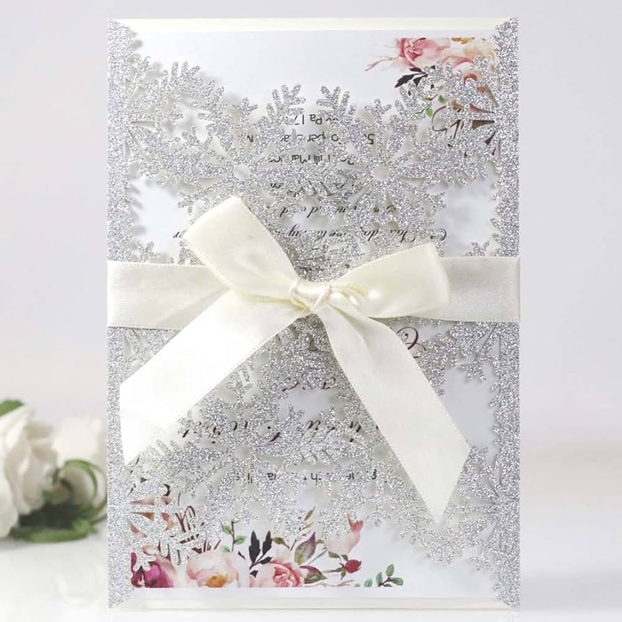 Laser Cut Printable Wedding Invitation Kits 50pcs 5 X 7 1 Wedding Invitations Cards With Printable Paper And Envelopes For Engagement Marriage 