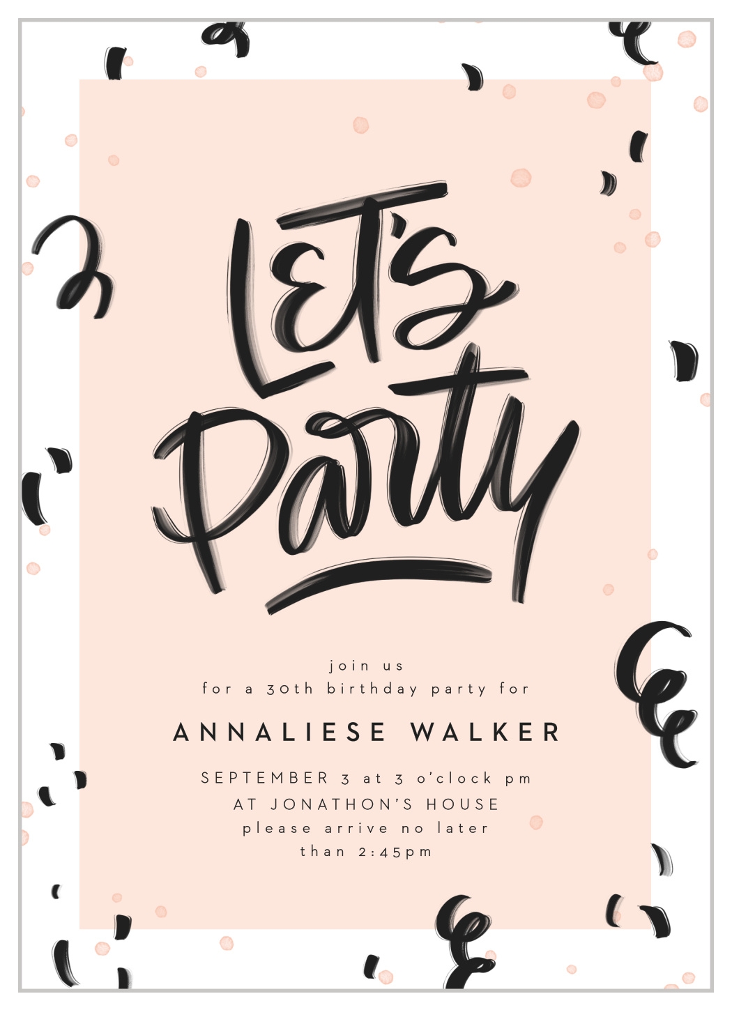 Lettered Party Milestone Birthday Invitations By Basic Invite