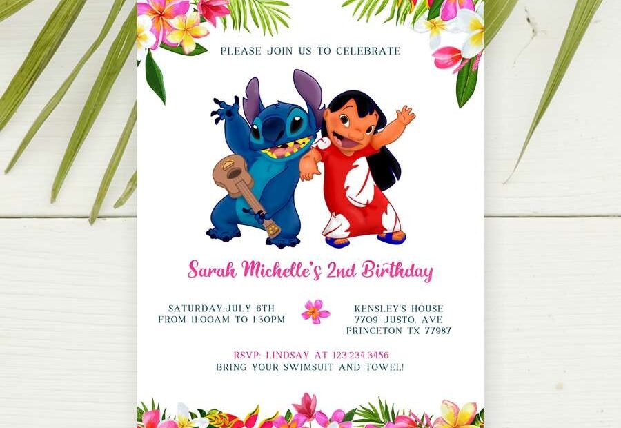 Lilo And Stitch Invitations Edit Yourself Online Now