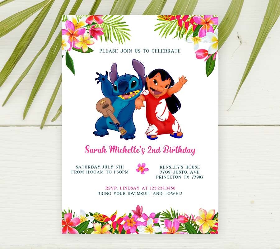 Lilo And Stitch Invitations Edit Yourself Online Now 